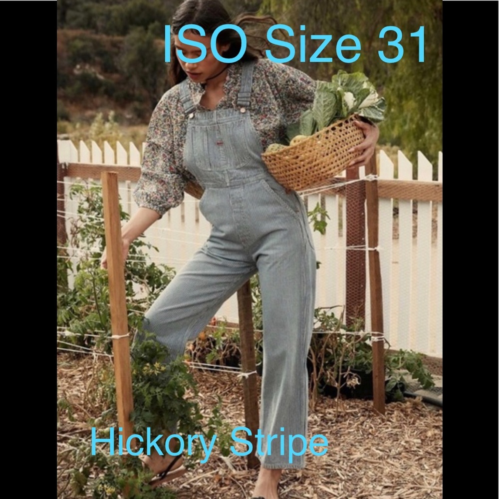 ISO Dôen Doen Myrtle Overalls Hickory Stripe Sz 31